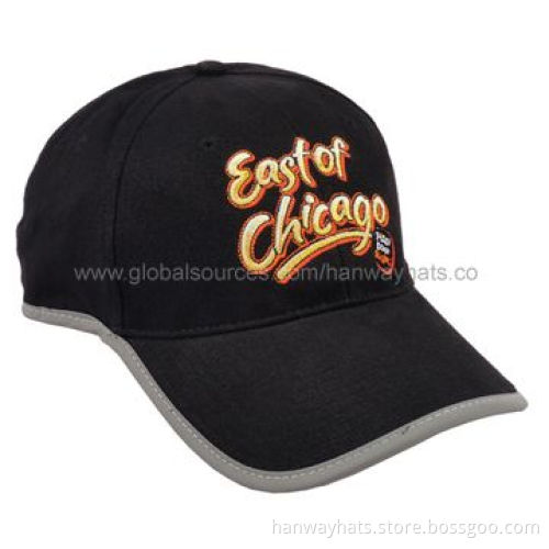 Fashionable 6-panel Cotton Twill Sports Hat with Embroidery and Edge Binding TrimNew